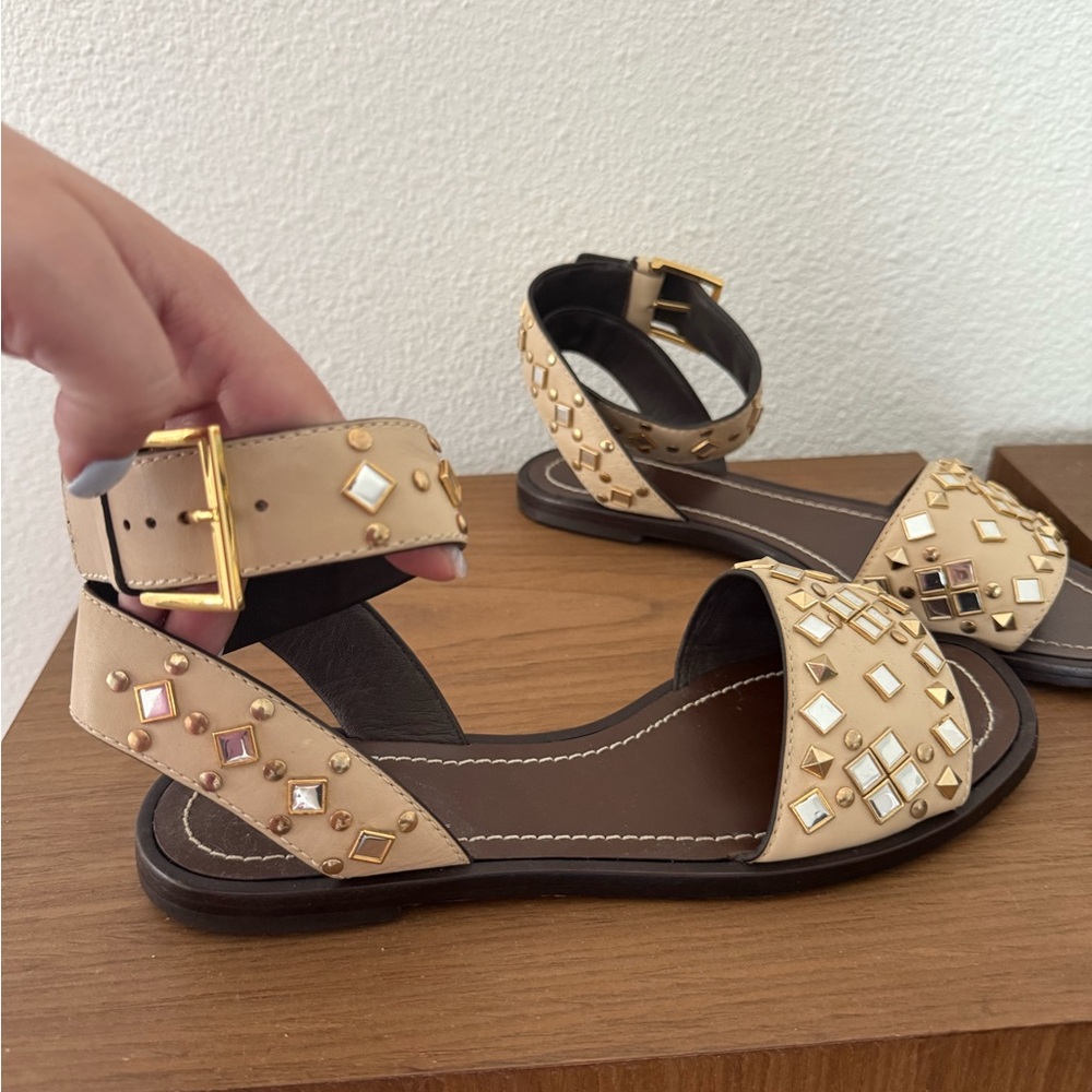 Tory Burch leather embelished sandals - Picture 2 of 5